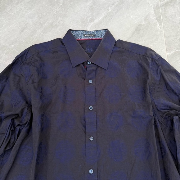 Men’s Bugatchi Patterned Long Sleeve Button Down Dress Shirt Classic Fit - Picture 2 of 16